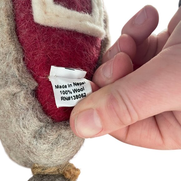 DZI Felted Wool Barn Birdhouse Wild Woolies Farm Decor Red Rustic - Picture 5 of 6